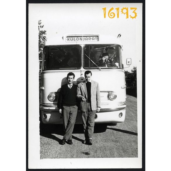 Ikarus autóbusz, jármű, közlekedés, különjárat, sofőr  1960-as évek, Eredeti fotó, papírkép. 