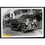 Eredeti fotó, papírkép. Mercedes, Újpesti rakpart, Bessenyei utca sarok, Budapest, jármű, közlekedés, város, sofőr, 1940-es évek