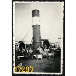fedélzeten. Visegrád, Duna, hajó, jármű, közlekedés, 1942, Eredeti fotó, papírkép. 