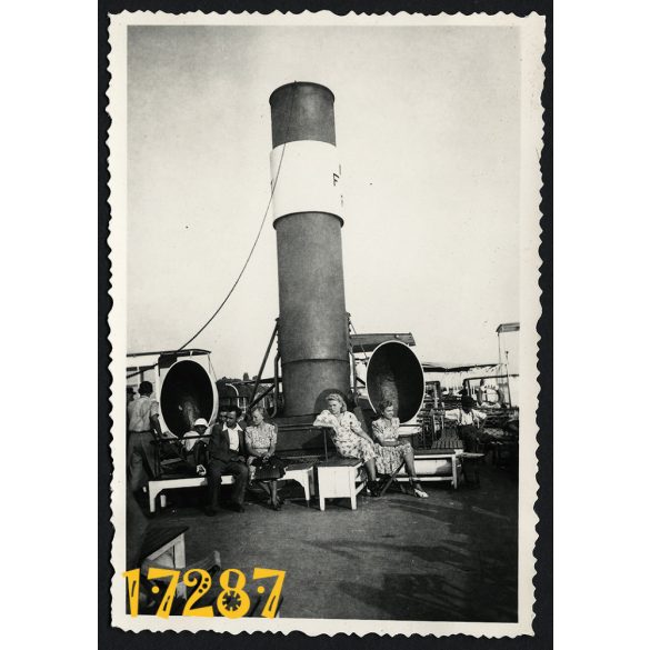 fedélzeten. Visegrád, Duna, hajó, jármű, közlekedés, 1942, Eredeti fotó, papírkép. 