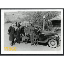   'Fotóamatőr' műterem, kirándulás BMW autóval, jármű közlekedés, személygépkocsi,  1930-as évek, Magyarország,  Eredeti fotó, papírkép. 