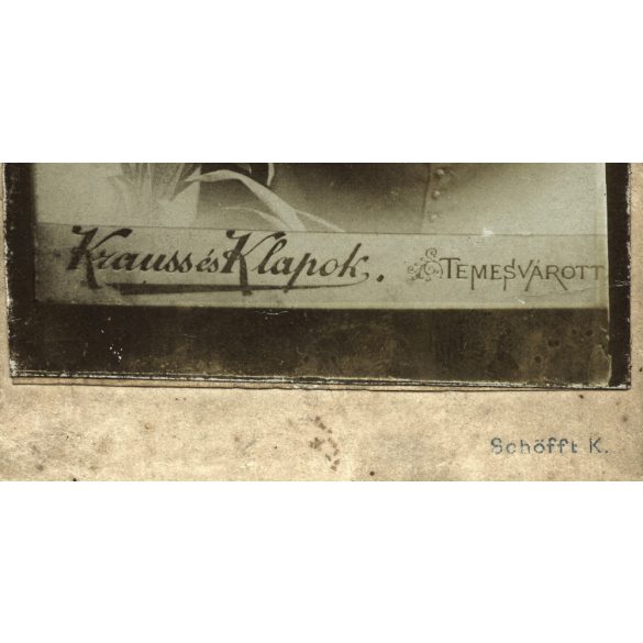 .Krauss és Klapok műterem, Temesvár, egyházi elöljáró portréja, vallás, 1871, 1870-es évek, Eredeti CDV, vizitkártyafotó korabeli reprodukciója felragasztva egy régi szignózott vizitkártyára (Schöff  