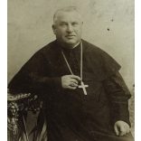 .Krauss és Klapok műterem, Temesvár, egyházi elöljáró portréja, vallás, 1871, 1870-es évek, Eredeti CDV, vizitkártyafotó korabeli reprodukciója felragasztva egy régi szignózott vizitkártyára (Schöff  