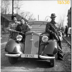   Auto Union DKW személygépkocsi, autó, jármű, közlekedés, Magyarország, 1940-es évek, Eredeti fotó negatív!       