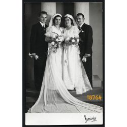   Joanovics utóda műterem, Kolozsvár, Erdély, esküvői párok, menyasszony, vőlegény, ünnep, 1940-es évek, Eredeti fotó, papírkép. 