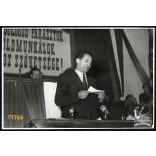 Parasztkongresszus a Parlamentben, Erdei Ferenc, Dolgozó Parasztok és Földmunkások Országos Szövetsége megalakulása, politika, 1948 december, 1940-es évek, Eredeti fotó, nagyobb méretű papírkép. 