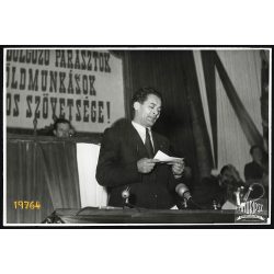   Parasztkongresszus a Parlamentben, Erdei Ferenc, Dolgozó Parasztok és Földmunkások Országos Szövetsége megalakulása, politika, 1948 december, 1940-es évek, Eredeti fotó, nagyobb méretű papírkép. 