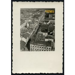  Szeged, városkép a Dóm tornyából, Korda Rt, közlekedés, 1943, 1940-es évek, Eredeti fotó, papírkép. 
