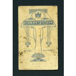 Diamant műterem, bajuszos férfi óralánccal, csokornyakkendőben, Budapest, 1890-es évek, Eredeti CDV, vizitkártya fotó.  
