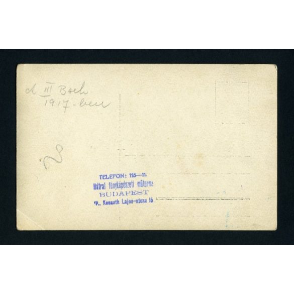 Mátrai műterem, kórház, orvosok, ápolók, a III. baleseti sebészet,  Budapest, 1917, 1910-es évek, Eredeti fotó, papírkép, sarkán törésnyom.  