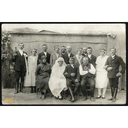   Vidéki lakodalom, esküvő, menyasszony, ünnep, 1920-as évek, Eredeti fotó, papírkép.   