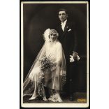 Szombathy nővérek műterme, Cegléd, esküvő, menyasszony, elegáns pár,  1930-as évek, Eredeti fotó, papírkép.   