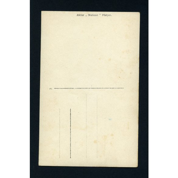 "Meteor" műterem, Pöstyén, Felvidék, elegáns nő gyönyörű hajjal, portré, 1911, 1910-es évek, Eredeti fotó, papírkép.  