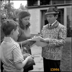   Kabos László, Kiskabos, Lottó Ottó dedikál, színész, vicces, reklám, 1960-as évek, Eredeti fotó negatív!     