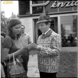   Kabos László, Kiskabos, Lottó Ottó dedikál, OTP, színész, vicces, reklám, 1960-as évek, Eredeti fotó negatív!   