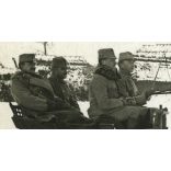 Magyar katonák, tisztek lovasszánon, 1. világháború, Oroszország, egyenruha, 1916, 1910-es évek, Eredeti fotó, papírkép.  