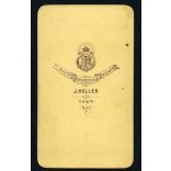 Heller műterem, Buda (Ofen), elegáns férfi bajusszal, csizmában, festett háttér, egész alakos portré, 1860-as évek, Eredeti CDV, vizitkártya fotó.   