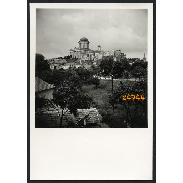 Esztergom látképe a Bazilikával, város, 1930-as évek, Eredeti fotó, papírkép.  