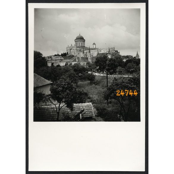 Esztergom látképe a Bazilikával, város, 1930-as évek, Eredeti fotó, papírkép.  