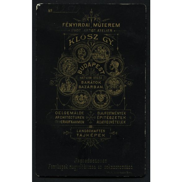 Klösz műterem, Budapest, elegáns gyerekek, testvérek egész alakos portréja, 1880-as évek, Eredeti CDV, vizitkártya fotó.   