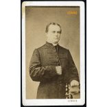 Lingg műterem, Nagykanizsa, Morkovits (?) János, gelsei plébános portréja, egyház, 1860-as évek, Eredeti CDV, vizitkártya fotó.  