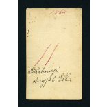 Elegáns hölgy, Sikabonyi Angyal Ella portréja, különös szoknya, ismeretlen műterem, 1864, 1960-as évek, Eredeti CDV, vizitkártya fotó. 