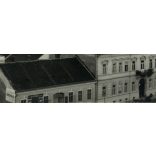 Kassa, Felvidék, utcakép a Rákóczi vendéglővel, kocsma, étterem, utcakép, város, dóm, 1940-es évek, Eredeti fotó, papírkép.  