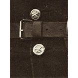 Magyar tüzér feleségével, katona, egyenruha, kard, 1910-es évek, Eredeti fotó, papírkép.   