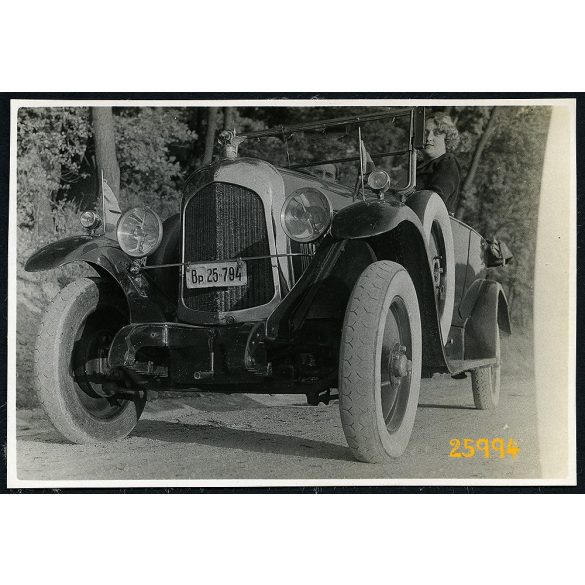 Citroen 5 CV kabrió autó budapesti rendszámmal, jármű, közlekedés, 1930-as évek, Eredeti fotó, papírkép.   