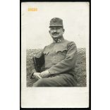 Magyar katonatiszt egyenruhában, bajusszal, 1. világháború, 1918, 1910-es évek, Eredeti fotó, papírkép.   