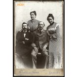 Ferencz és Társa műterem, Kolozsvár, Erdély, családi kép, portré, férfiak bajusszal, 1870-es évek, Eredeti kabinetfotó.   