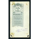 Blahos műterem, (Elbl & Pietsch kartonon), Budapest, elegáns házaspár  portréja, katonatiszt, egyenruha, 1920-as évek, Eredeti nagyméretű kabinetfotó.   