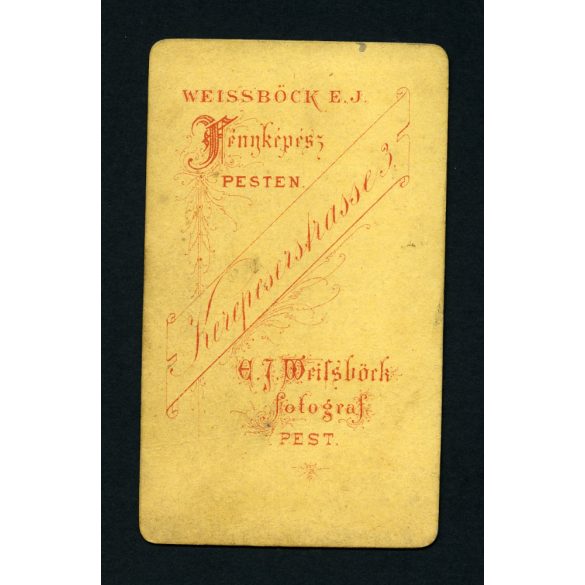 Weissböck műterem, Pest, elegáns hölgyek, anya lányával, 1870-es évek, Eredeti CDV, vizitkártya fotó.   