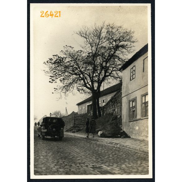 Tabán, Budapest, Hadnagy utca, autó, jármű, közlekedés, 1929, Eredeti fotó, papírkép.   