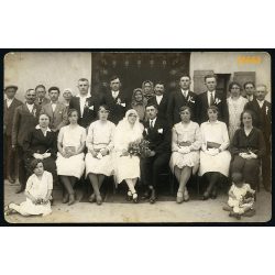   Domján fényképész, Pakod, falusi esküvő, menyasszony, vőlegény, ünnep, helytörténet, Zala megye, 1920-as évek, Eredeti fotó, papírkép.  