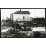 Zsigmondháza (Arad), Erdély, 1932 évi árvíz, város, utcakép, Eredeti fotó, papírkép.   