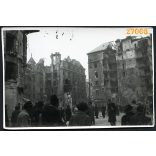 1956-os forradalom, Budapest, Üllői út, József körút sarka, utcarészlet, szétlőtt házak, 1950-es évek, Eredeti fotó, papírkép.  