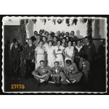 Szatymaz, csoportkép egyenruhás férfiakkal, katona, 1932, 1930-as évek, Eredeti fotó, papírkép.  