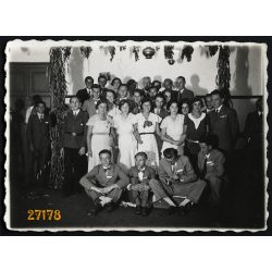   Szatymaz, csoportkép egyenruhás férfiakkal, katona, 1932, 1930-as évek, Eredeti fotó, papírkép.  
