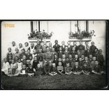 Az alsószemenyei állami elemi iskola növendékei az 1934/35. tanévben, iskolások tanítójukkal, osztály, Muraszemenye, Eredeti fotó, papírkép.   