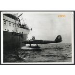 Heinkel HE 115, német torpedó bombázó, hidroplán, repülőgép, katona, 2. világháború, hajó, 1940-es évek, Eredeti fotó, papírkép, sarka sérült..   