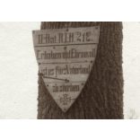 Német (?) katonai temető, katonasírok, feliratok,  1. világháború, 1910-es évek, Eredeti fotó, papírkép.   