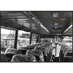   Ikarus 254 Tourist autóbusz beltere, utastér, jármű, közlekedés, busz, 1970-es évek, Eredeti nagyobb méretű gyári fotó, papírkép.  