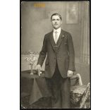Mierzinsky műterem, Temesvár (Omor) Erdély, elegáns férfi, Császár János portréja, 1916, 1910-es évek, Eredeti fotó, papírkép.  