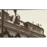 Magyar tisztek, K.u.K. tábornokok Wladimir Wolynsk-ban, egyenruha, ünnep, magyar zászló, 1. világháború, keleti front, 1910-es évek, Eredeti fotó, papírkép.