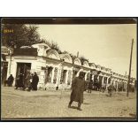 'Kaiser Franz Josef Platz', üzletek, bazársor valahol Galíciában, 1. világháború, 1910-es évek, Eredeti fotó, papírkép.  