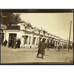   'Kaiser Franz Josef Platz', üzletek, bazársor valahol Galíciában, 1. világháború, 1910-es évek, Eredeti fotó, papírkép.  