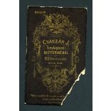 Császár műterem, Kolozsvár, Erdély, magyar katonák egyenruhában, különös festett háttér előtt. 1880-as évek, Eredeti CDV, vizitkártya fotó, bal alsó sarka hiányos.  