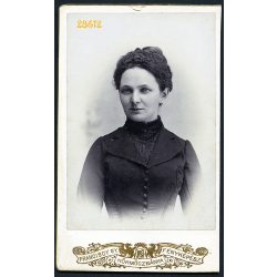   Franciscy műterem, Körmöcbánya, Felvidék, Klobusiczky (?) Károlyné sz. Jedlovszky Anna, elegáns hölgy portréja, 1890-es évek, Eredeti CDV, vizitkártya fotó.  