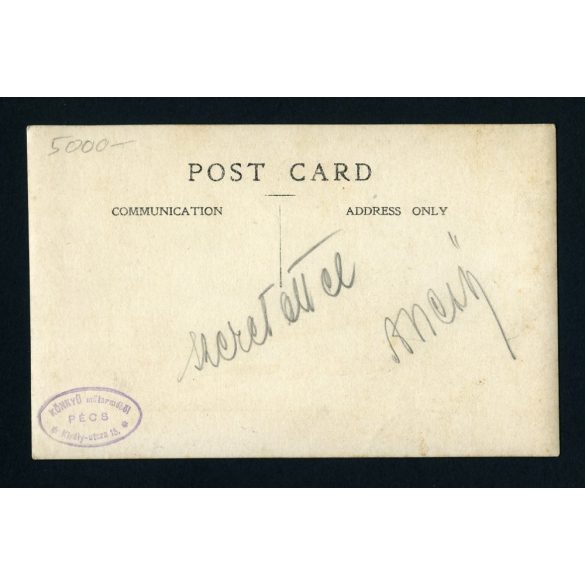 Könnyű műterem, Pécs, hölgy egzotikus, különös (bosnyák?) népviseletben, 1920-as évek, Eredeti, pecséttel jelzett fotó, papírkép.  